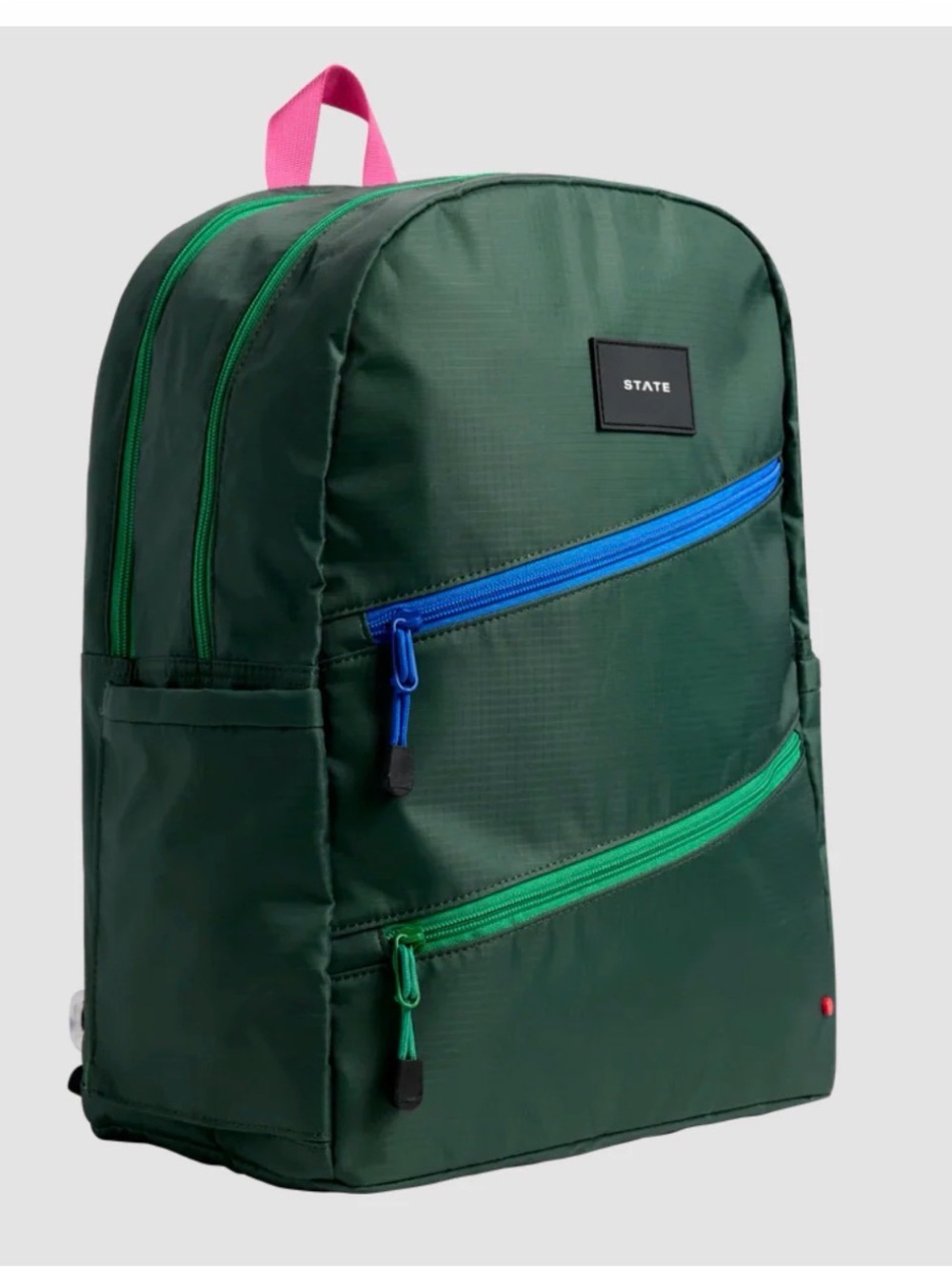 STATE Kane Kids Backpack Double Pocket in Ripstop Diagonal Zipper 7+